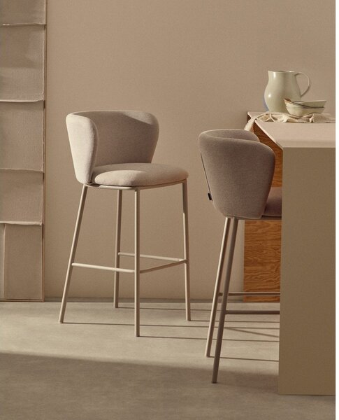 Bež barski stol (višina sedeža 75 cm) Ciselia – Kave Home