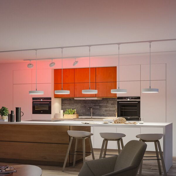Paulmann URail Smart LED obesek Hildor, signalno bela, ZigBee, zatemnjen, Bela, Dnevna soba / jedilnica, Plastika, Sodobni