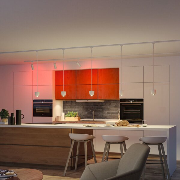 Paulmann URail Smart LED obesek Tyros, signalno bela, ZigBee, zatemnjen, Bela, Dnevna soba / jedilnica, Plastika, Sodobni