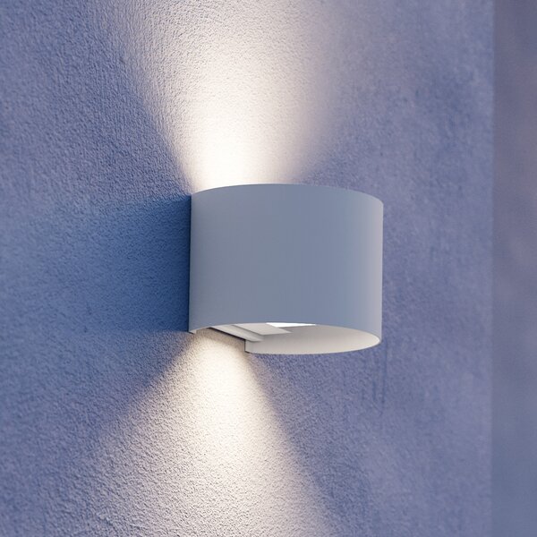 EGLO Zunanja LED-stenna svetilka Calpino 3, bela, širina 14 cm, z dvema svetilnima, Bela, Aluminij, Sodobni