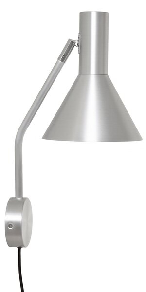FRANDSEN Stenska svetilka Lyss, aluminijasta barva, vtič, 42 cm, E27, Kovinska, Dnevna soba / jedilnica, Aluminij, Dizajn