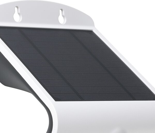 EGLO Sončna LED-stenna svetilka Lamozzo, bela, višina 21 cm, senzor, Bela, Plastika, Sodobni