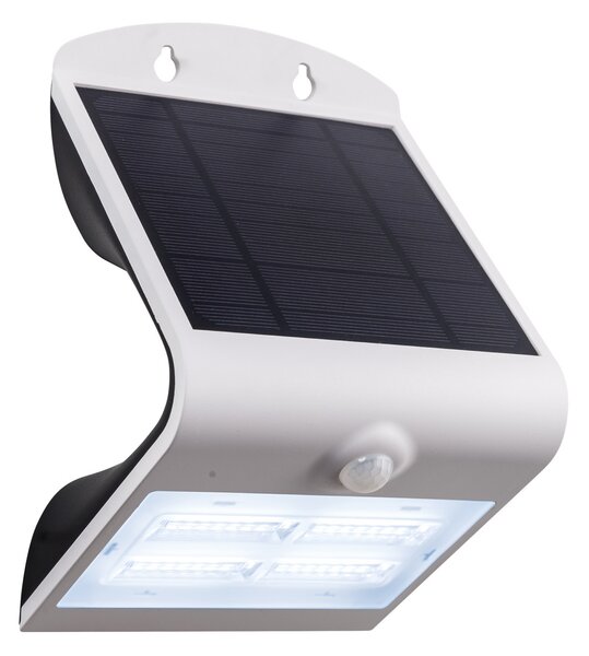 EGLO Sončna LED-stenna svetilka Lamozzo, bela, višina 21 cm, senzor, Bela, Plastika, Sodobni
