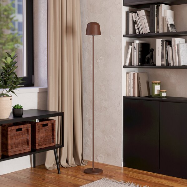 EGLO LED-terasa svetilka na baterije Mannera-L, rjave barve, višina 140 cm, zatemnjen, Rjava / rjasta, Aluminij, Sodobni
