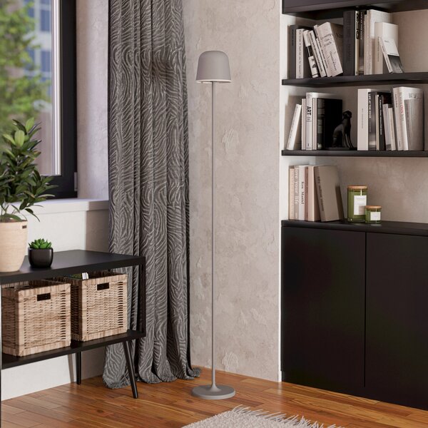 EGLO LED-terasa svetilka na baterije Mannera-L, siva, višina 140 cm, kovinska, zatemnjen, Siva, Aluminij, Sodobni