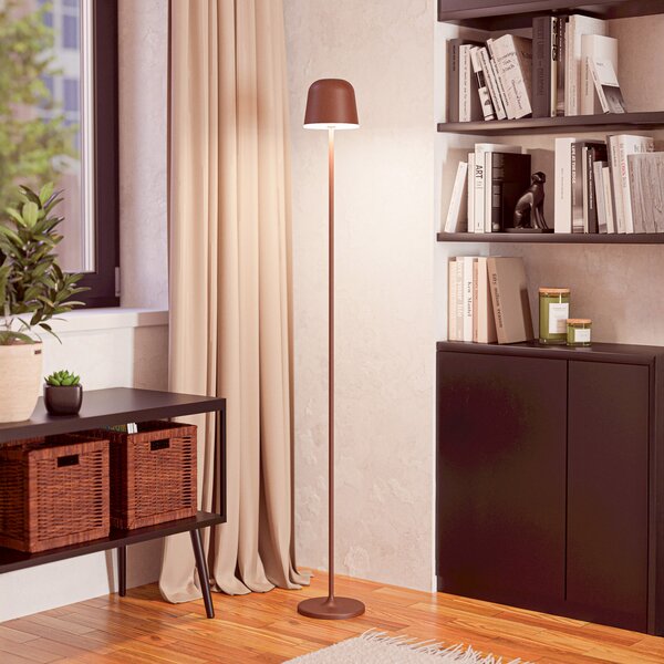EGLO LED-terasa svetilka na baterije Mannera-L, rjave barve, višina 140 cm, zatemnjen, Rjava / rjasta, Aluminij, Sodobni