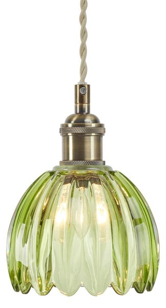 Markslöjd Visoka svetilka Gota, staro bronasto/zelena, steklo, Ø 13 cm, vtič, Bronasta / starinska medenina, Dnevna soba / jedilnica, Steklo