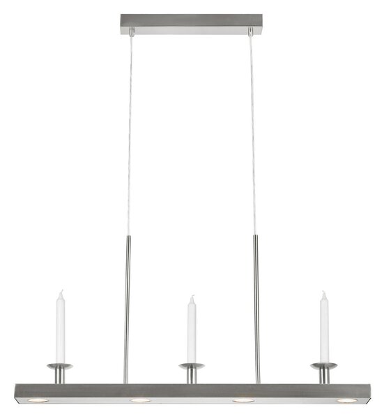 Markslöjd LED viseča svetilka Dining, nikelj, železo, dolžina 82 cm, dim., zatemnjen, Kovinska, Dnevna soba / jedilnica, Kovina