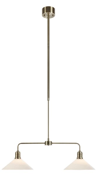 Markslöjd Visoka svetilka Vela, starinski medenina, 2-plamenska, steklo, dolžina 75 cm, zatemnjen, Bronasta / starinska medenina, Dnevna soba / jedilnica, Steklo