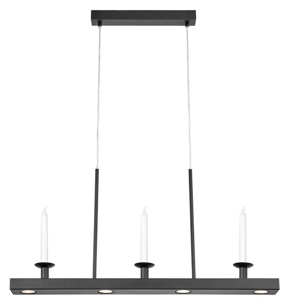Markslöjd LED viseča svetilka Dining, črna, dolžina 82 cm, železo, dim., zatemnjen, Črna, Dnevna soba / jedilnica, Kovina