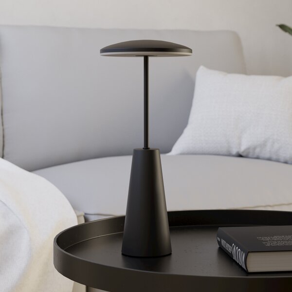 EGLO LED-svetilka na baterije Piccola, črna, višina 28 cm, kovinska, IP54, zatemnjen, Črna, Dnevna soba / jedilnica, Kovina, Sodobni