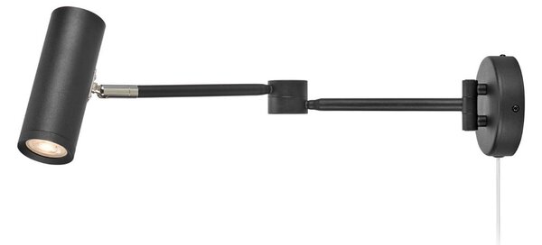 Markslöjd LED stenska svetilka Arlo, črna, vtič, dolžina 55 cm, dim., zatemnjen, Črna, Hodnik, Kovina, Sodobni