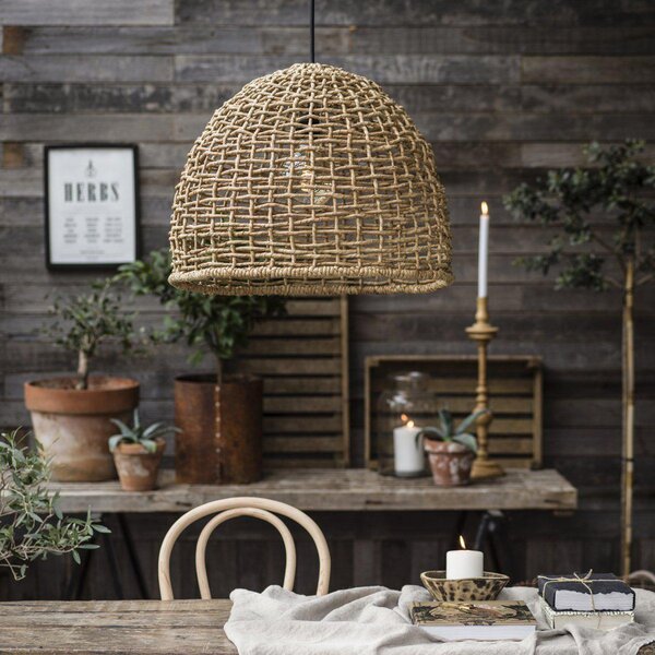 PR Home Zunanja viseča svetilka Cebu, Lampakanay, Ø 57 cm, vtič, IP44, Les, Les