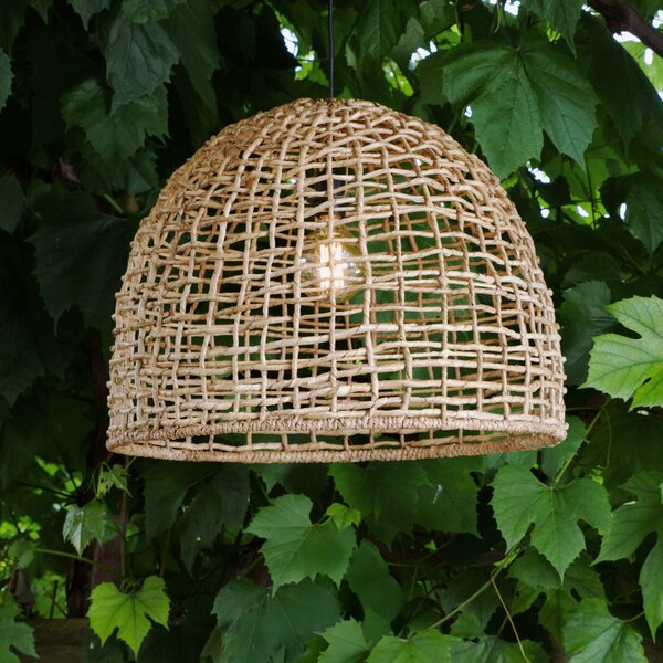 PR Home Zunanja viseča svetilka Cebu, Lampakanay, Ø 57 cm, vtič, IP44, Les, Les