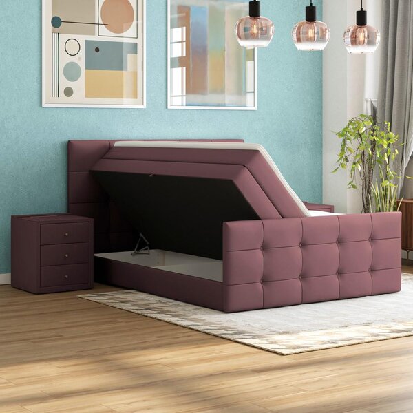 Modern Living Postelja Boxspring Josie-C, Roza, 160x200