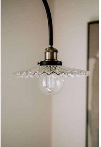 Globen Lighting stenska svetilka COBBLER, prozorna, višina 150 cm, Prozorna, Dnevna soba / jedilnica, Kovina, Vintage, Stenska vtičnica spodaj
