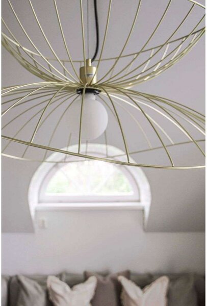 Globen Lighting obesna svetilka RAY, medenina, Ø 70 cm, zatemnjen, Zlata / medeninasta, Dnevna soba / jedilnica, Kovina, Sodobni