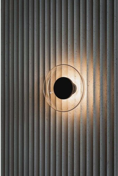 MARSET LED stenska svetilka Aura, Ø 18 cm, dimno siva/prozorna, Siva, Dnevna soba / jedilnica, Steklo, Dizajn