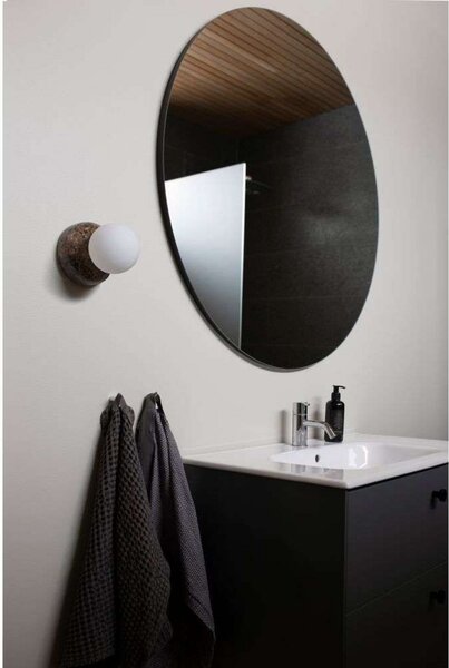 Globen Lighting stenska svetilka Torrano, rjava marmorirana, 13 cm, IP44, zatemnjen, Rjava / rjasta, Dnevna soba / jedilnica, Steklo, Dizajn, Globus