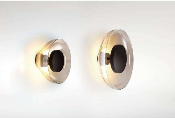 MARSET LED stenska svetilka Aura Plus Ø 25 cm On/Off, prosojna, Prozorna, Dnevna soba / jedilnica, Plastika, Dizajn