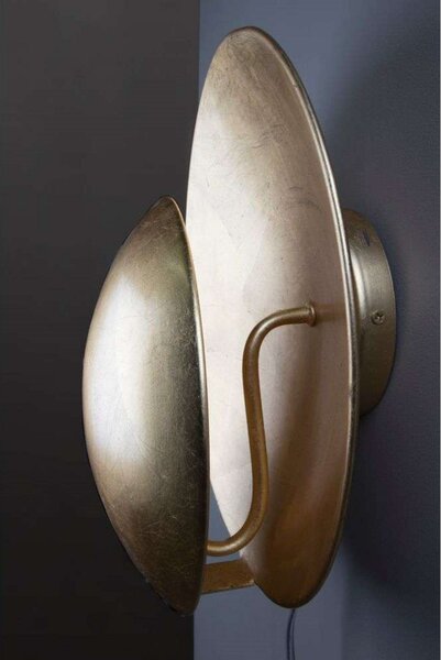 Globen Lighting stenska svetilka ORBIT, medenina, 30 cm, Zlata / medeninasta, Dnevna soba / jedilnica, Kovina, Dizajn