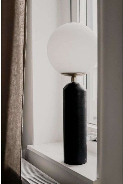 Globen Lighting namizna svetilka Torrano, črna, višina 53 cm, Črna, Dnevna soba / jedilnica, Steklo, Dizajn, Globus