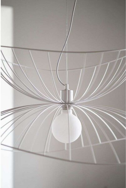 Globen Lighting obesna svetilka RAY, bela, Ø 70 cm, zatemnjen, Bela, Dnevna soba / jedilnica, Kovina, Sodobni