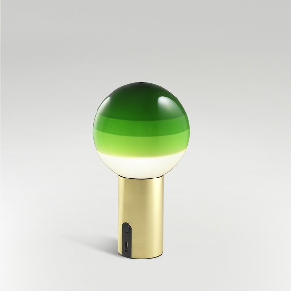 MARSET Akku-Tischlampe Dipping Light, zelen/medenina, zatemnjen, Zelena, Dnevna soba / jedilnica, Steklo, Dizajn
