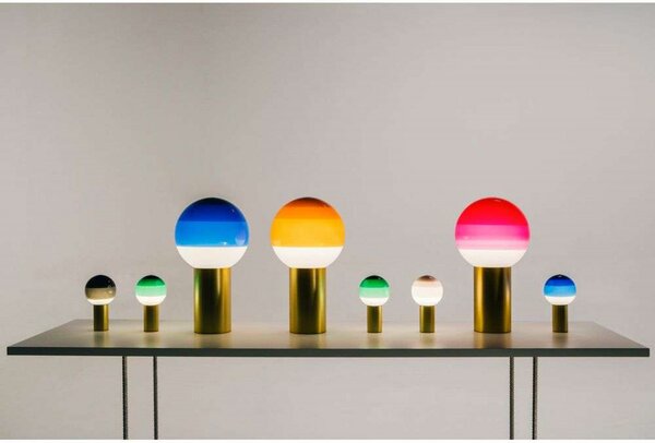 MARSET Akku-Tischlampe Dipping Light, zelen/medenina, zatemnjen, Zelena, Dnevna soba / jedilnica, Steklo, Dizajn