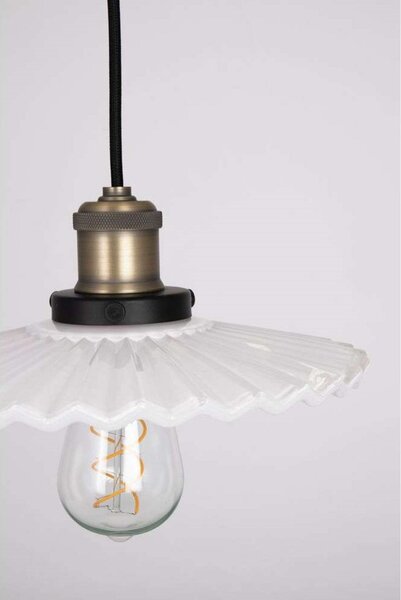 Globen Lighting obesna svetilka COBBLER, bela, Ø 25 cm, zatemnjen, Bela, Dnevna soba / jedilnica, Steklo, Vintage