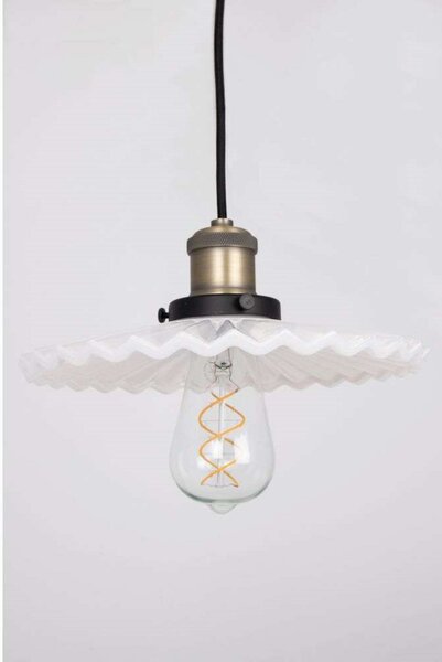 Globen Lighting obesna svetilka COBBLER, bela, Ø 25 cm, zatemnjen, Bela, Dnevna soba / jedilnica, Steklo, Vintage