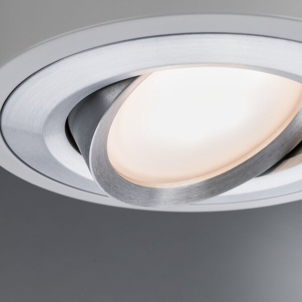 Paulmann LED stropna svetilka Argun, bela, Ø 10 cm, kovina, zatemnjen, Bela, Dnevna soba / jedilnica, Kovina, Sodobni