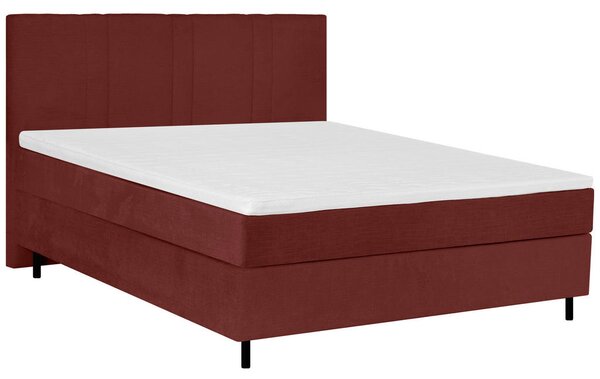 POSTELJA BOXSPRING 180 cm x 200 cm , les, tekstil bordo
