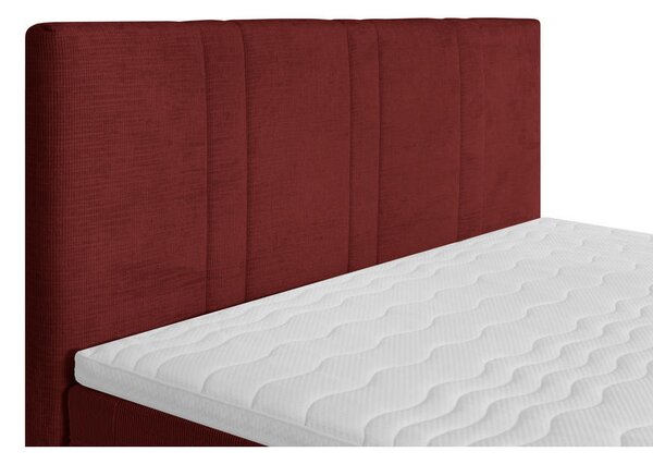 POSTELJA BOXSPRING 180 cm x 200 cm , les, tekstil bordo