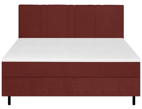 POSTELJA BOXSPRING 180 cm x 200 cm , les, tekstil bordo