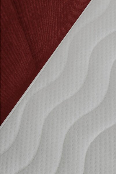 POSTELJA BOXSPRING 180 cm x 200 cm , les, tekstil bordo