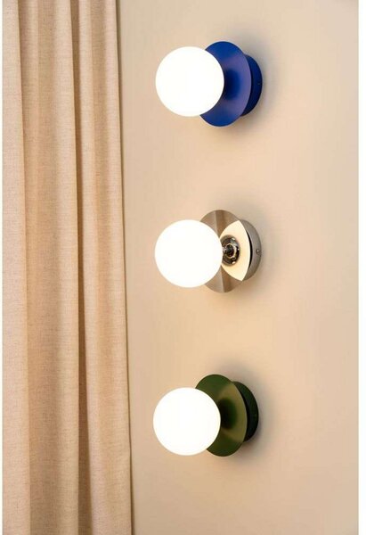 Globen Lighting stenska svetilka ART DECO, zelena/bela, Ø 16 cm, IP44, zatemnjen, Zelena, Dnevna soba / jedilnica, Kovina, Dizajn, Globus