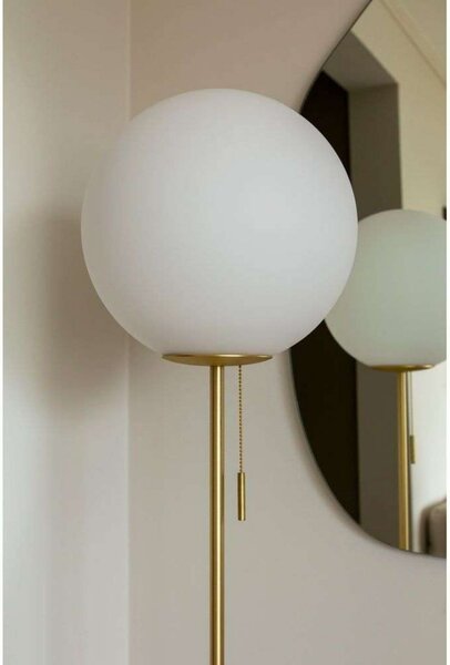 Globen Lighting Stojna svetilka Torrano Višina 145 cm Travertin, Bež, Dnevna soba / jedilnica, Steklo, Dizajn, Globus