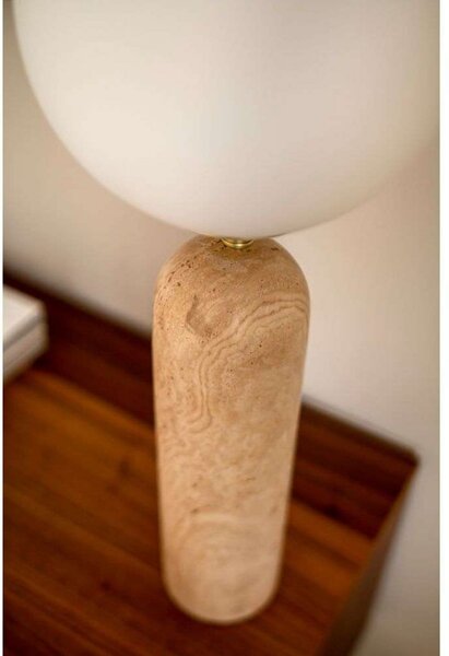 Globen Lighting namizna svetilka Torrano višina 53 cm travertin, Bež, Dnevna soba / jedilnica, Steklo, Dizajn, Globus