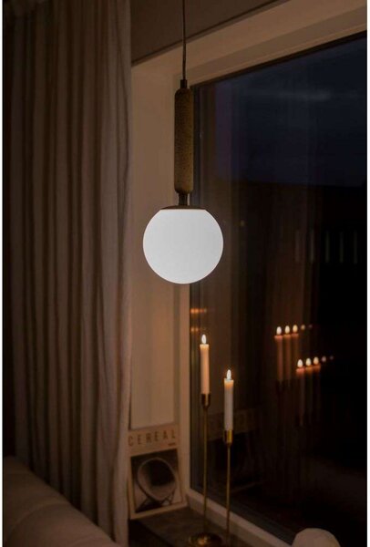 Globen Lighting obesna svetilka Torrano Ø 15 cm travertin, zatemnjen, Bež, Dnevna soba / jedilnica, Steklo, Dizajn, Globus