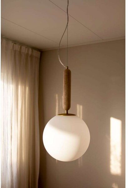 Globen Lighting obesna svetilka Torrano Ø 30 cm travertin, zatemnjen, Bež, Dnevna soba / jedilnica, Steklo, Dizajn, Globus