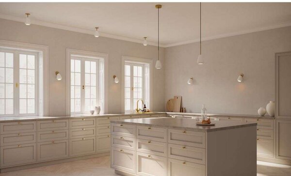 Nuura Aps vgradni reflektor Anoli Spot Recessed, Ø 10 cm, bela/zlata, zatemnjen, Zlata / medeninasta, Dnevna soba / jedilnica, Kovina, Skandinavski, Vgreznjeni strop