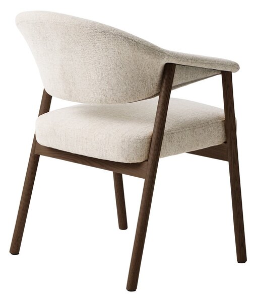 Kremno beli jedilni stoli v kompletu z nasloni za roke 2 ks iz masivnega hrasta Elk – Unique Furniture