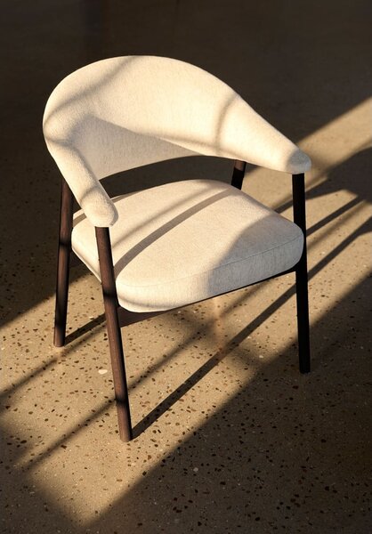 Kremno beli jedilni stoli v kompletu z nasloni za roke 2 ks iz masivnega hrasta Elk – Unique Furniture
