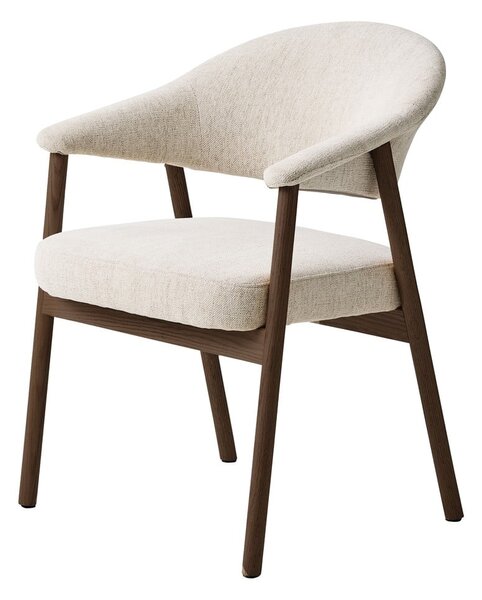 Kremno beli jedilni stoli v kompletu z nasloni za roke 2 ks iz masivnega hrasta Elk – Unique Furniture