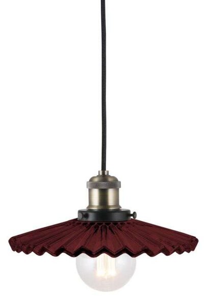 Globen Lighting obesna svetilka COBBLER, temno rdeča, Ø 25 cm, zatemnjen, Rdeča, Dnevna soba / jedilnica, Steklo, Vintage