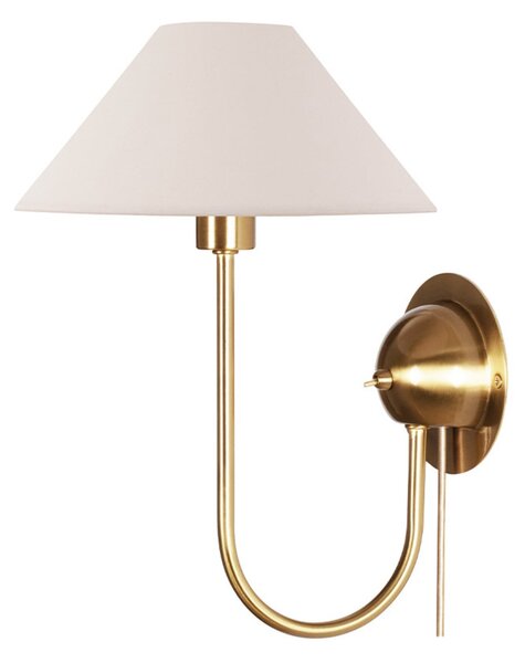 Globen Lighting stenska svetilka IRIS, krem, višina 32 cm, Bež, Dnevna soba / jedilnica, Tkanine / tekstil, Vintage, Zidna vtičnica na vrhu