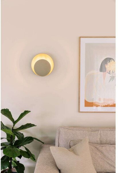 Globen Lighting stenska svetilka ORBIT, bež, Ø 30 cm, Bež, Dnevna soba / jedilnica, Kovina, Dizajn