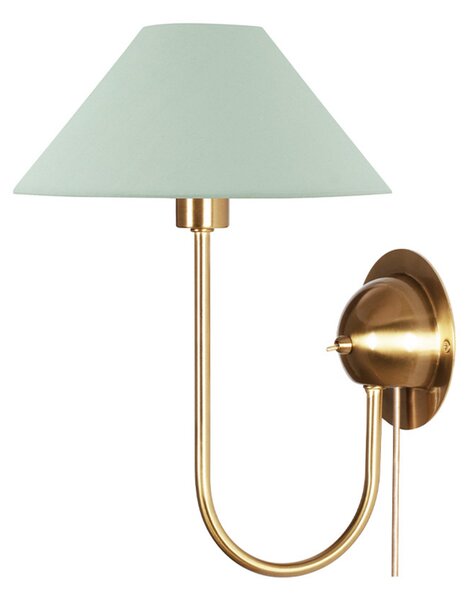 Globen Lighting stenska svetilka IRIS, zelena, višina 32 cm, Zelena, Dnevna soba / jedilnica, Tkanine / tekstil, Vintage, Zidna vtičnica na vrhu