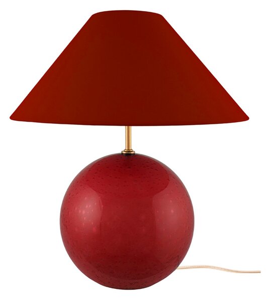 Globen Lighting namizna svetilka IRIS, temno rdeča, višina 39 cm, Rdeča, Dnevna soba / jedilnica, Steklo, Vintage